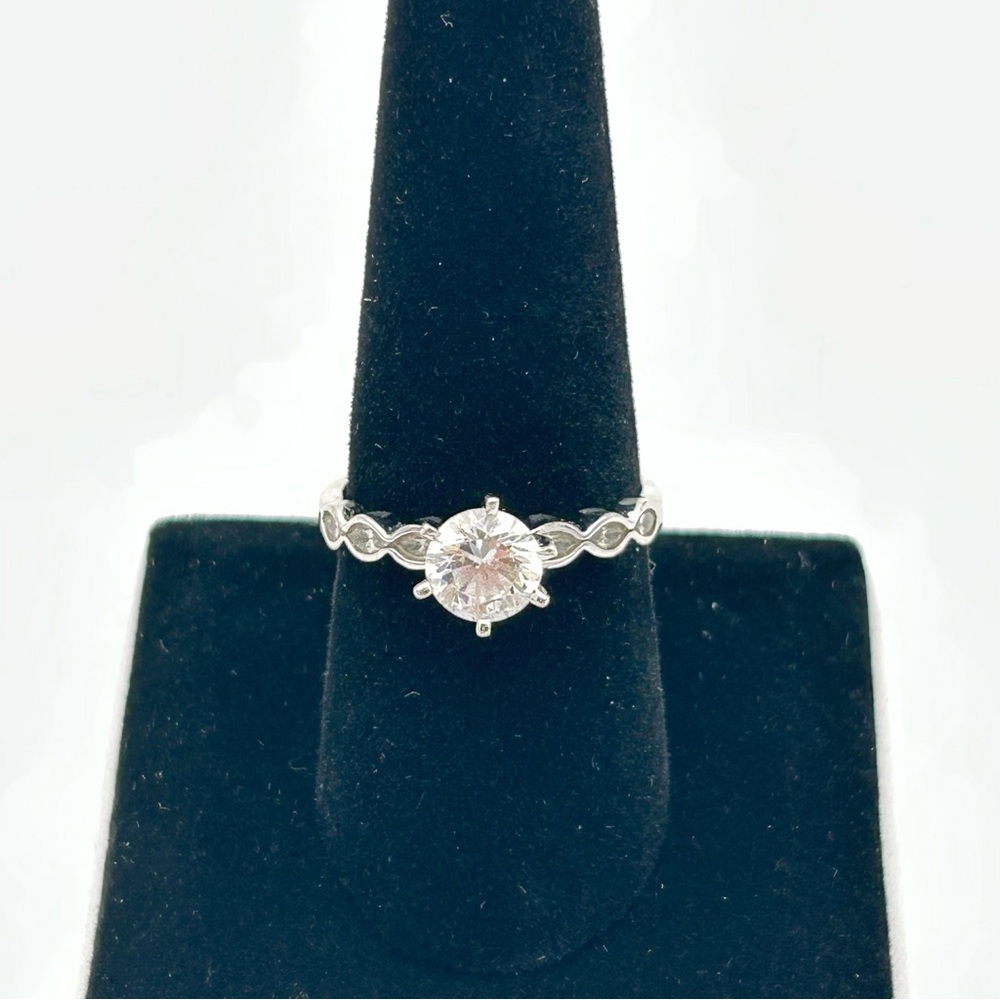 Sterling Silver Rhinestone Ring - image 2